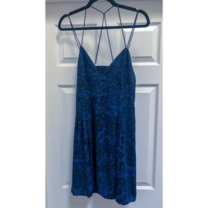 NWT Strappy Express Dress, Blue w Black Lace Sz 12